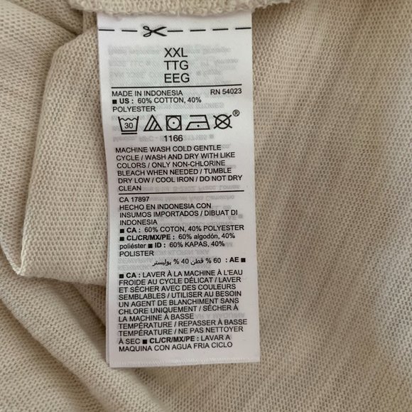 Old Navy Lace Up Top Loose Slub Knit Tee Short Sleeve Beige T-Shirt Size XXL NEW - Picture 5 of 6